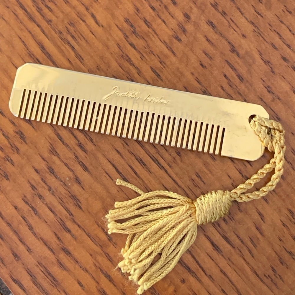 Vintage Judith Leiber Gold Comb With Tassel